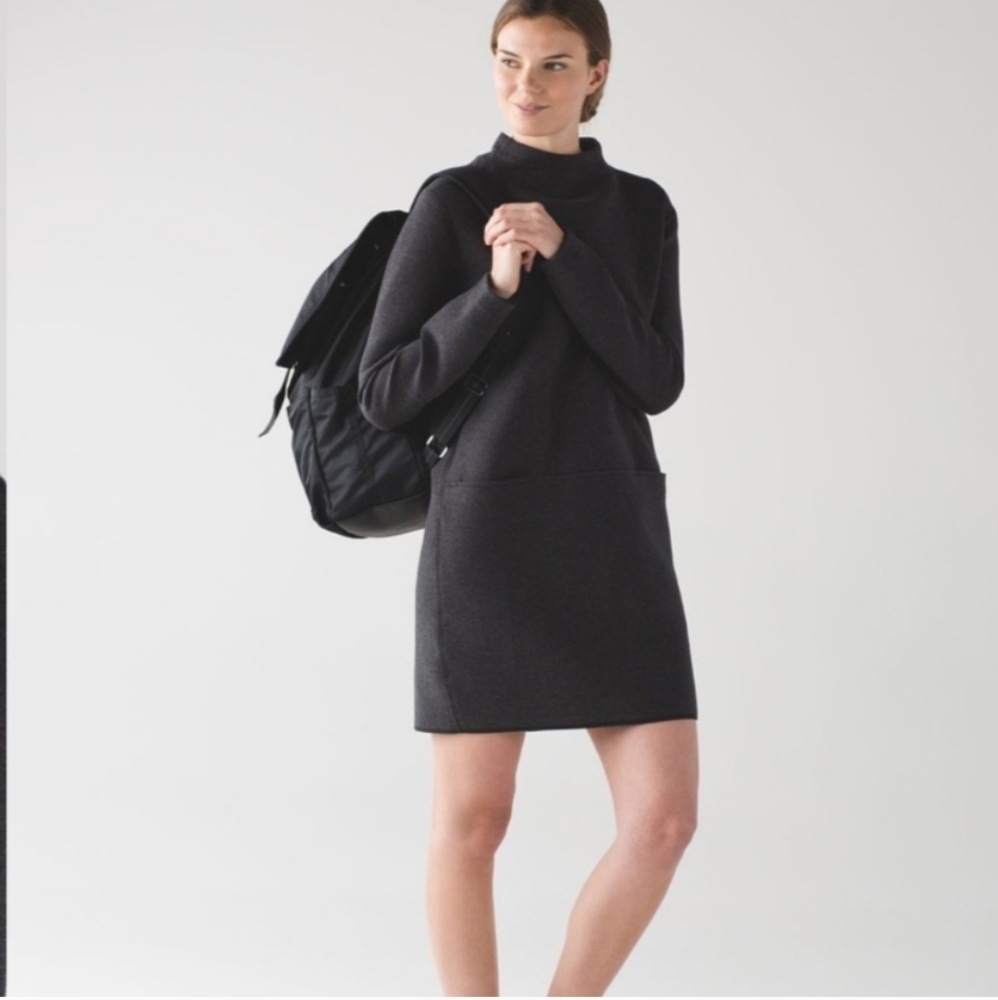 Lululemon City Bound Dress Heathered Black 8 - Picture 1 of 14